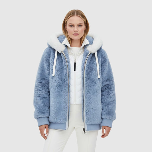 Alva | Fleecejacka med huva och teddyfoder