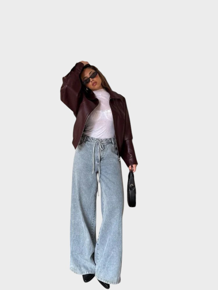 Aneya | Kort skinnjacka