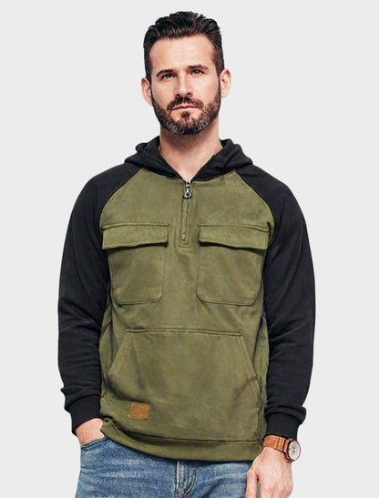 Vilnaro | Huvtröja med halvlång dragkedja för herr