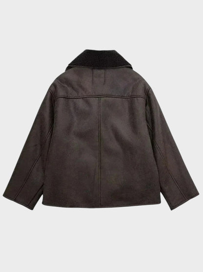 Danira | Skinnjacka med fuskpälskrage