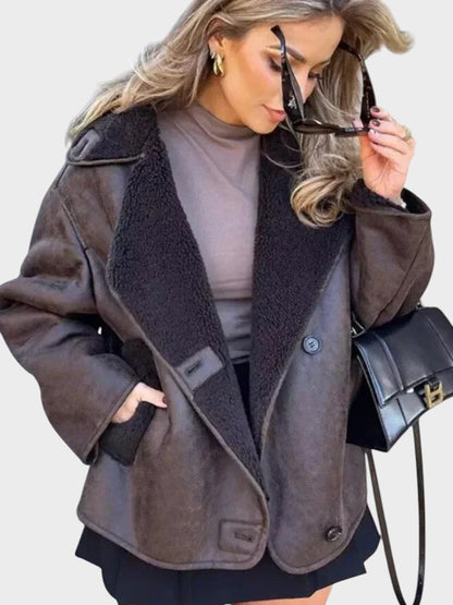 Danira | Skinnjacka med fuskpälskrage