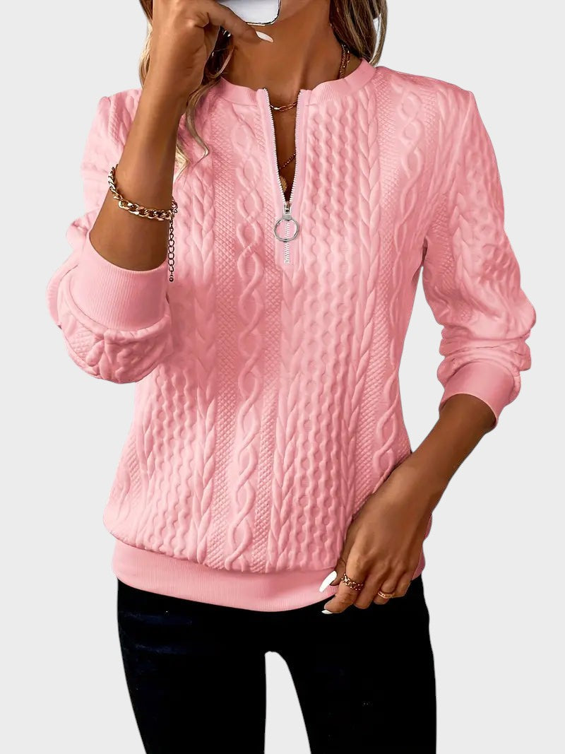 Lilara | Stickad tröja med dragkedja