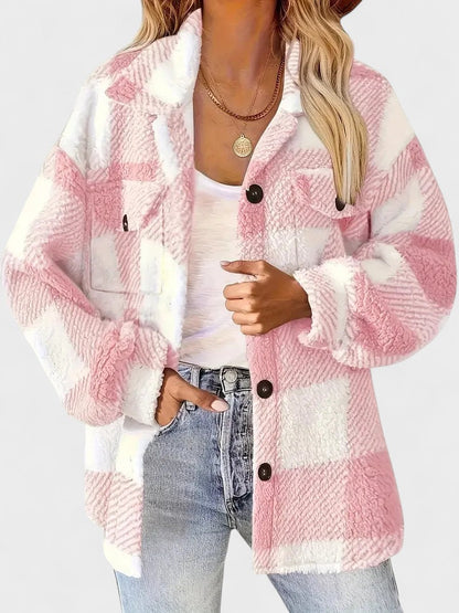 Arve | Rutig fleecejacka