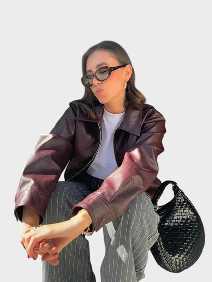 Aneya | Kort skinnjacka