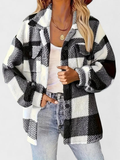 Arve | Rutig fleecejacka