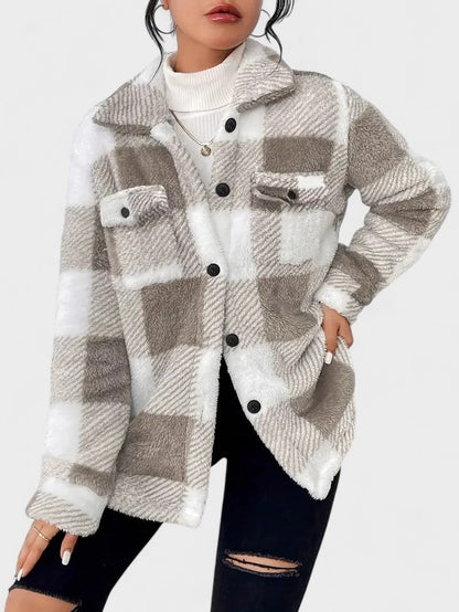 Arve | Rutig fleecejacka