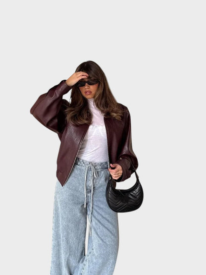 Aneya | Kort skinnjacka