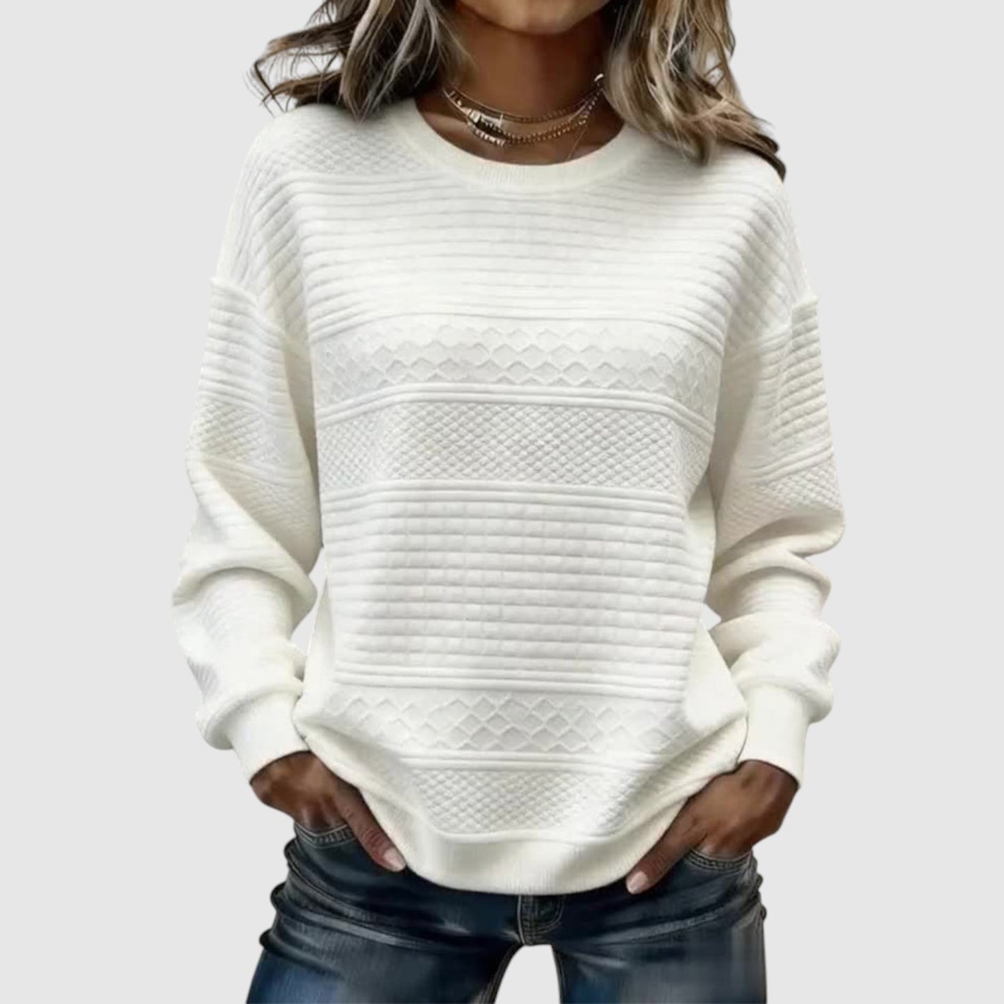 Majken | Sweatshirt med rund hals och twistdetalj