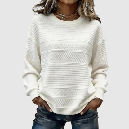 Majken | Sweatshirt med rund hals och twistdetalj