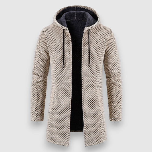 Egvarn | Stickad herrjacka med huva