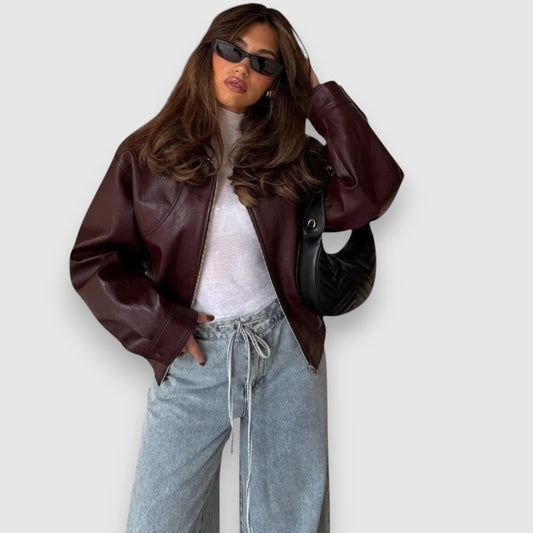 Aneya | Kort skinnjacka