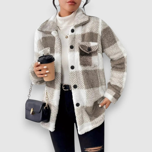 Arve | Rutig fleecejacka