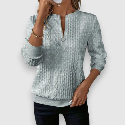 Lilara | Stickad tröja med dragkedja