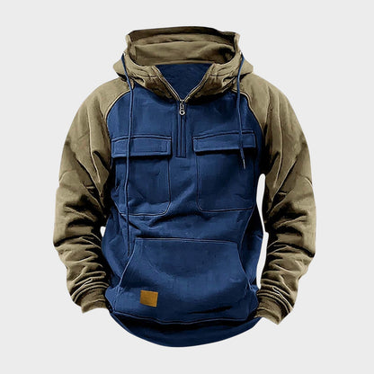 Vilnaro | Huvtröja med halvlång dragkedja för herr