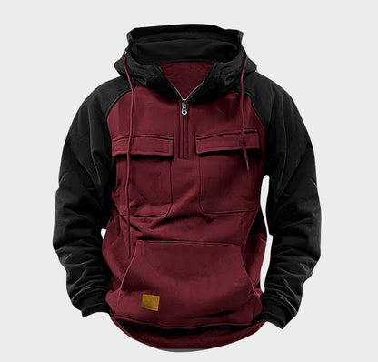 Vilnaro | Huvtröja med halvlång dragkedja för herr